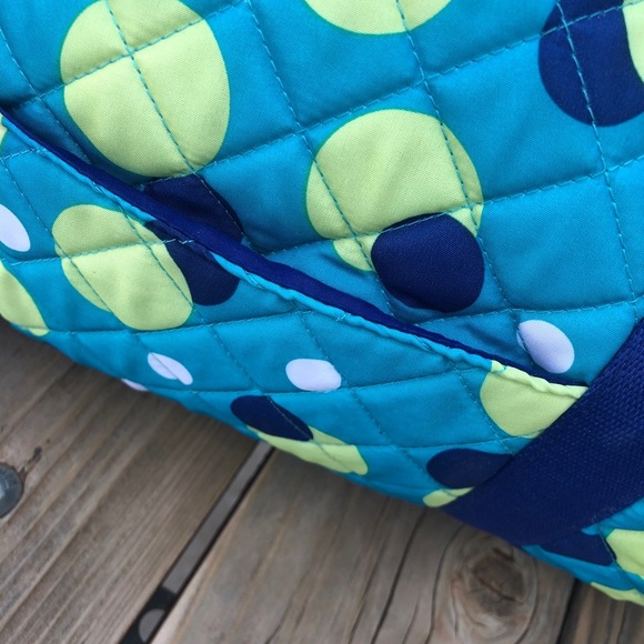 Quilted Polka Dot Barrel Tote & Pouch - Picture 3 of 4